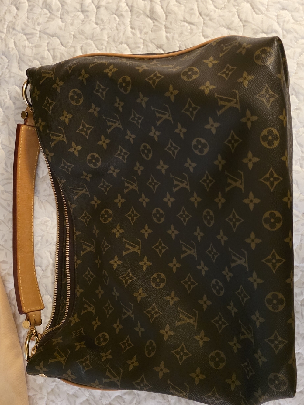 Louis Vuitton Monogram Shoulder Hobo Bag in Brown and Vachetta - Picture 13 of 16